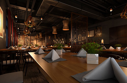 台州简约大气中式风格餐厅设计装修效果图