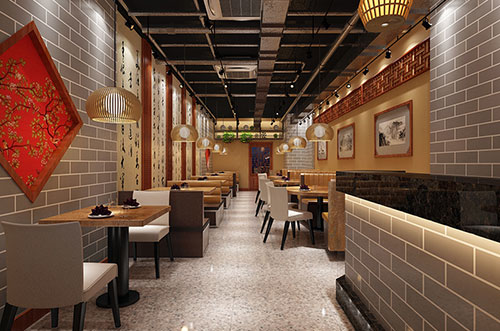 台州传统中式餐厅餐馆装修设计效果图