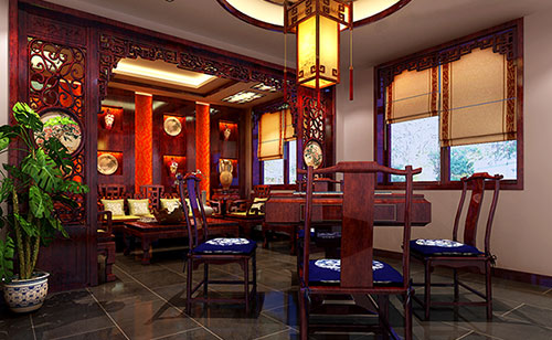 台州古典中式风格茶楼包间设计装修效果图